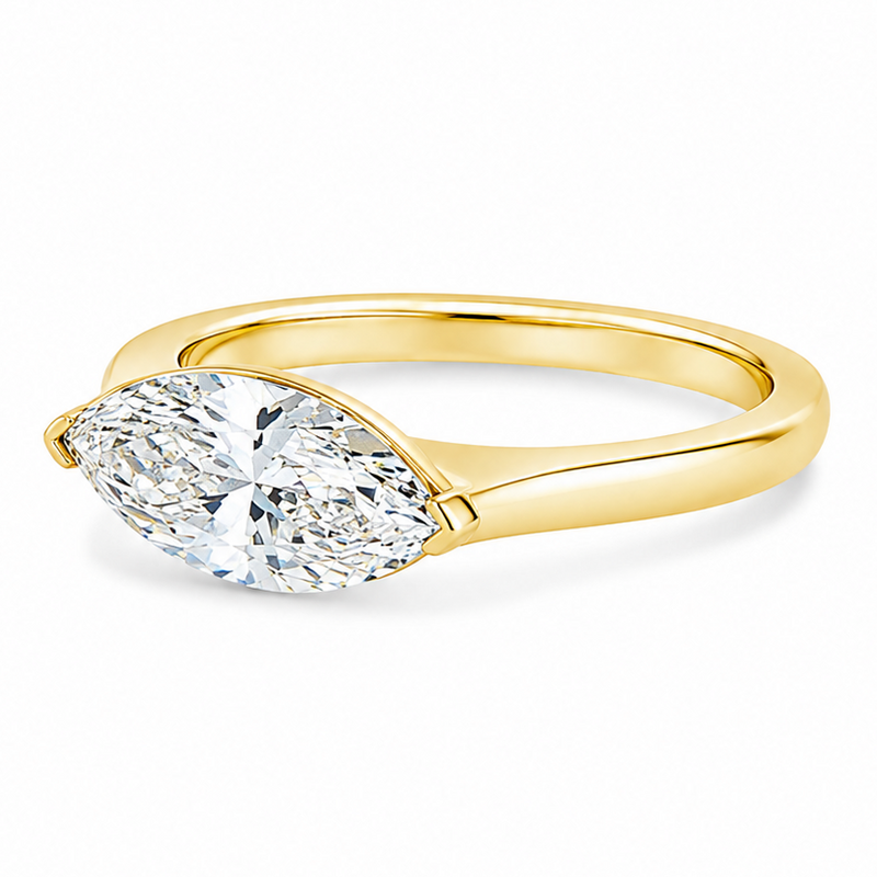 Modern East-West Marquise Engagement Ring 71622