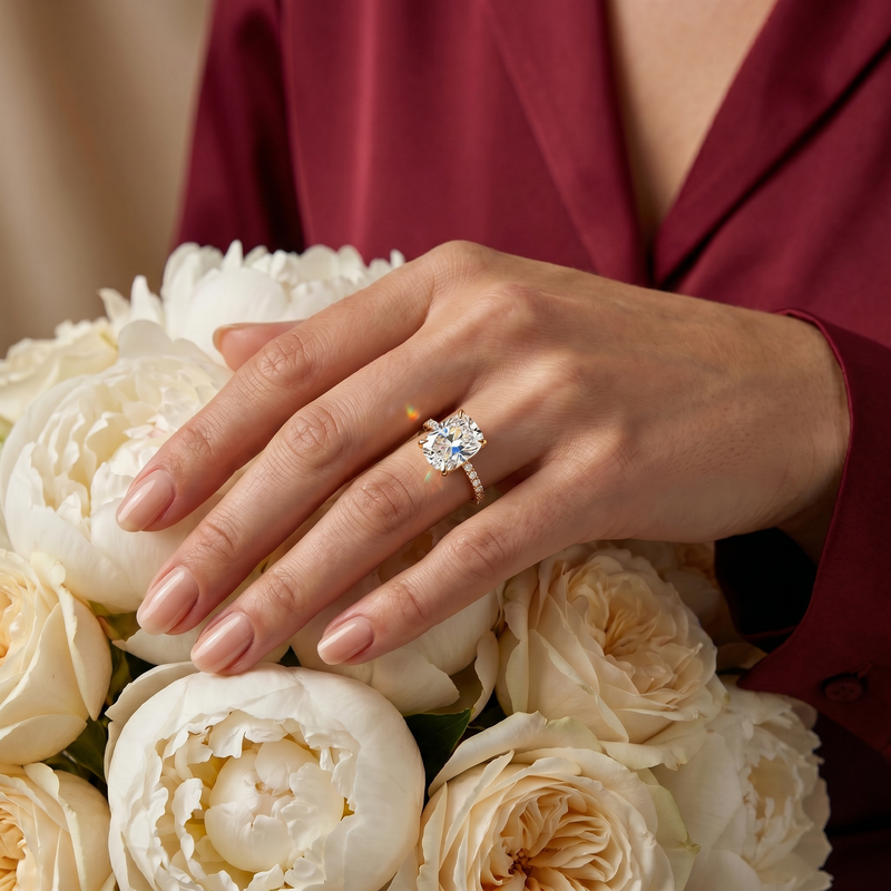 14K Gold Monarch Cushion Lab-Grown Diamond Engagement Ring 1.50 Ct, photo 8 of 9