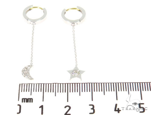 Moon and Star Diamond Earrings Necklace Set 45207 - Image 16
