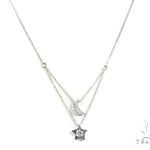 Moon and Star Diamond Earrings Necklace Set 45207 - Image 6