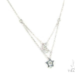 Moon and Star Diamond Earrings Necklace Set 45207 - Image 7