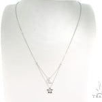 Moon and Star Diamond Earrings Necklace Set 45207 - Image 9