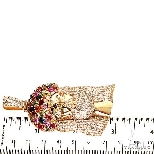 Buy Multi Color Sapphire Crown Diamond Jesus Pendant 67396 – TraxNYC