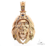 Multi Color Sapphire Indian Head Pendant 68885 - Image 1