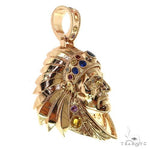 Multi Color Sapphire Indian Head Pendant 68885 - Image 2