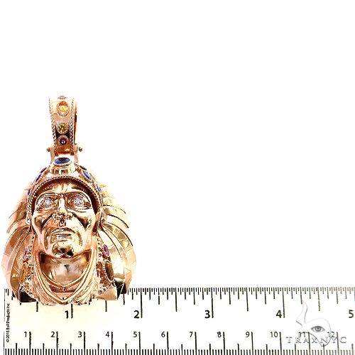 Multi Color Sapphire Indian Head Pendant 68885 - Image 6