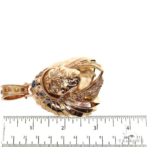 Multi Color Sapphire Indian Head Pendant 68885 - Image 7