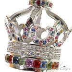Multi Color Sapphire and Diamond Crown Pendant 68895 - Image 3
