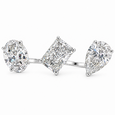 Multi-Shape Two-Finger Diamond Ring 71807