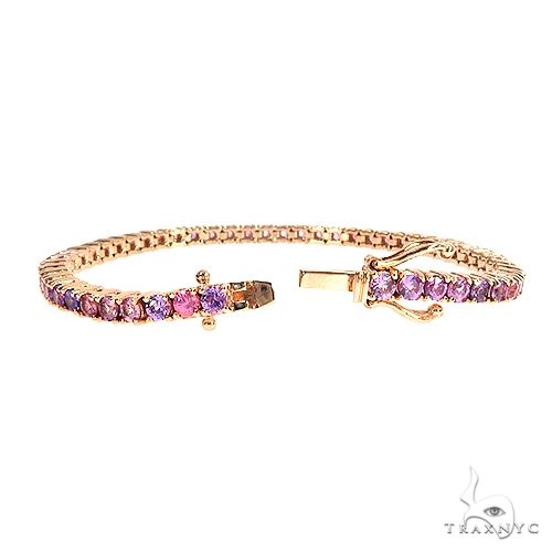 14K Gold Mystic Sapphire Tennis Bracelet, photo 3 of 7