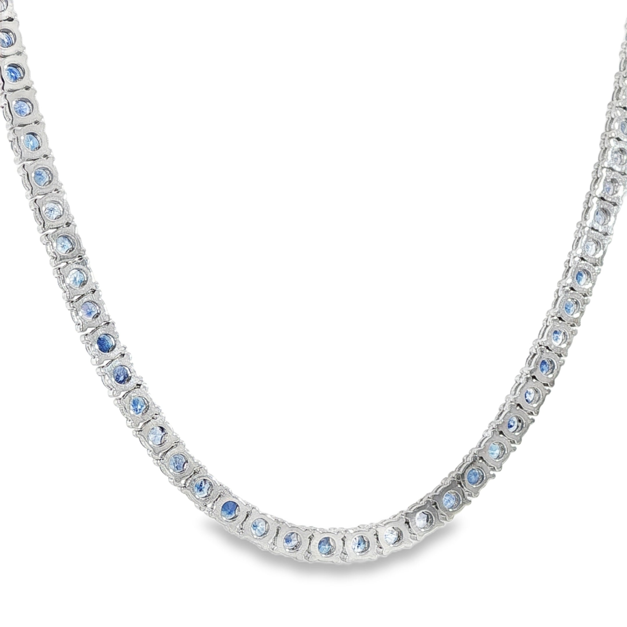 Blue Sapphire Tennis Chain 71083 | TraxNYC
