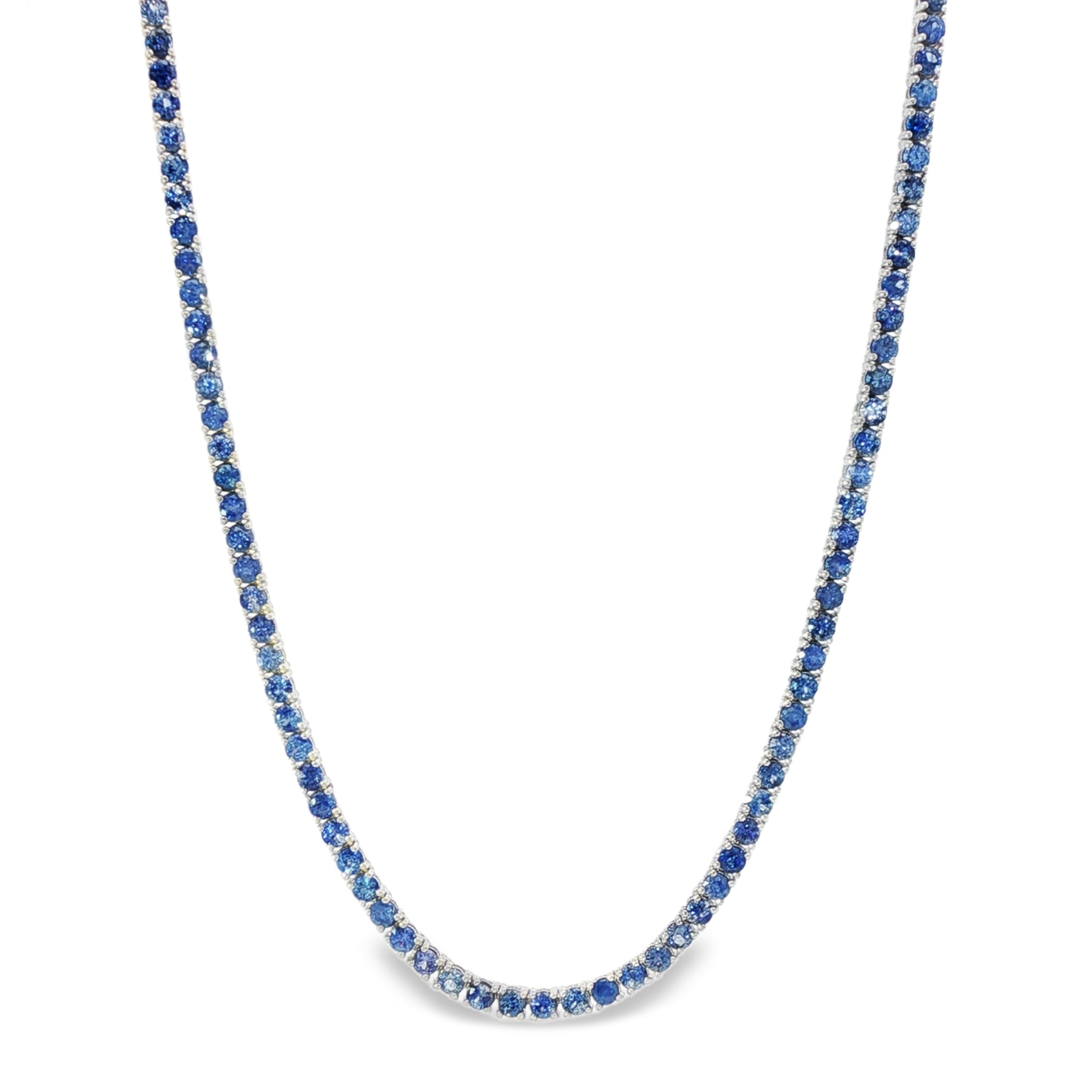 Blue Sapphire Tennis Chain 71083 | TraxNYC