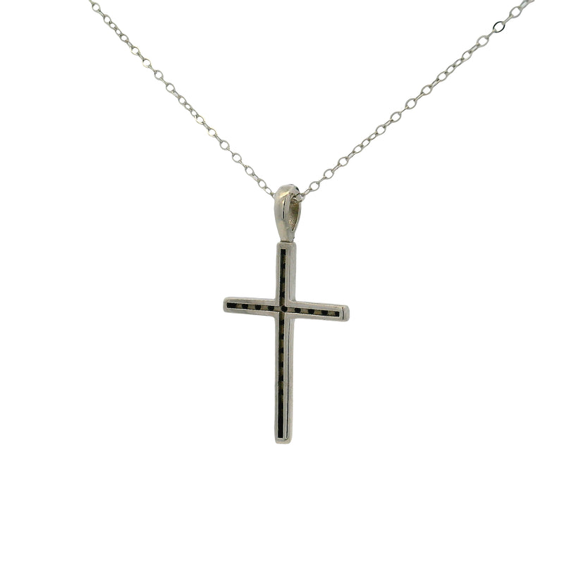 Silver Black Diamond Cross Set 70921 - Image 3