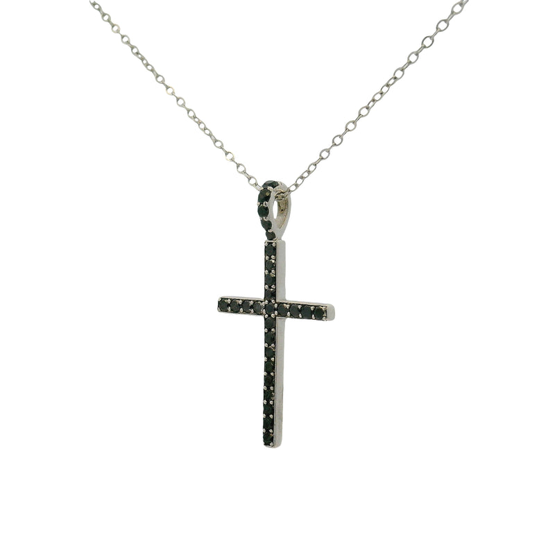 Silver Black Diamond Cross Set, photo 4 of 8