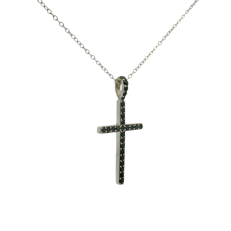 Silver Black Diamond Cross Set 70921 - Image 2