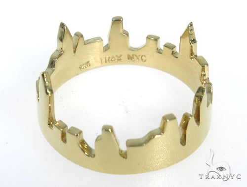 NYC Skyline Yellow Gold Ring 45349 - Image 6