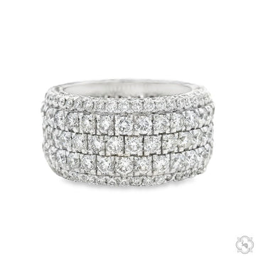 Men's diamond eternity ring in 12mm wide band – full-coverage diamond circuit, top-down angle