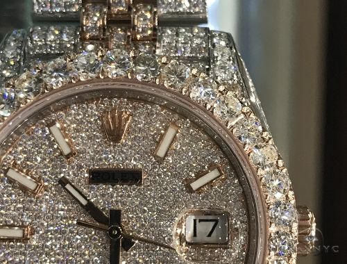 New Model Fully Iced Rolex Datejust 41mm Steel and 18K Everose Gold Jubilee Men's Watch 63895 - Image 2