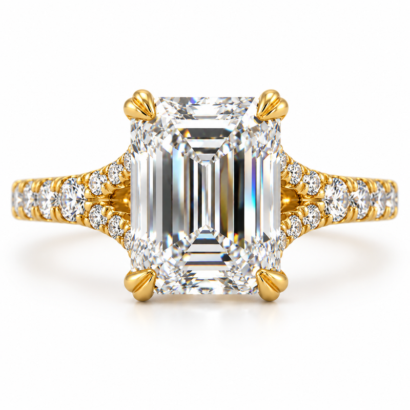 Noble Emerald Diamond Engagement Ring 71621
