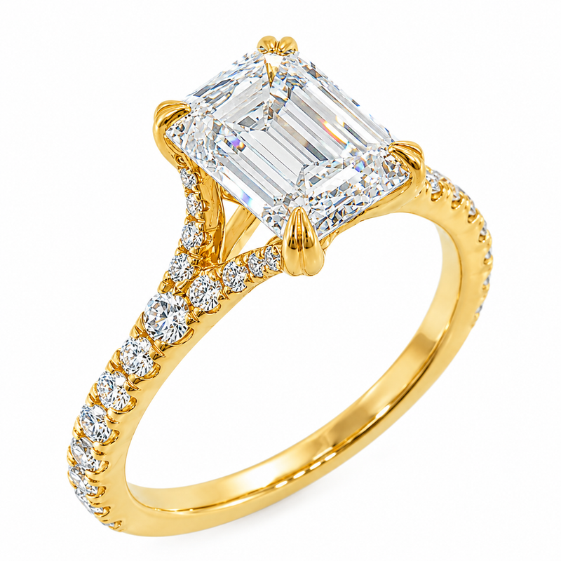 Noble Emerald Diamond Engagement Ring 71621