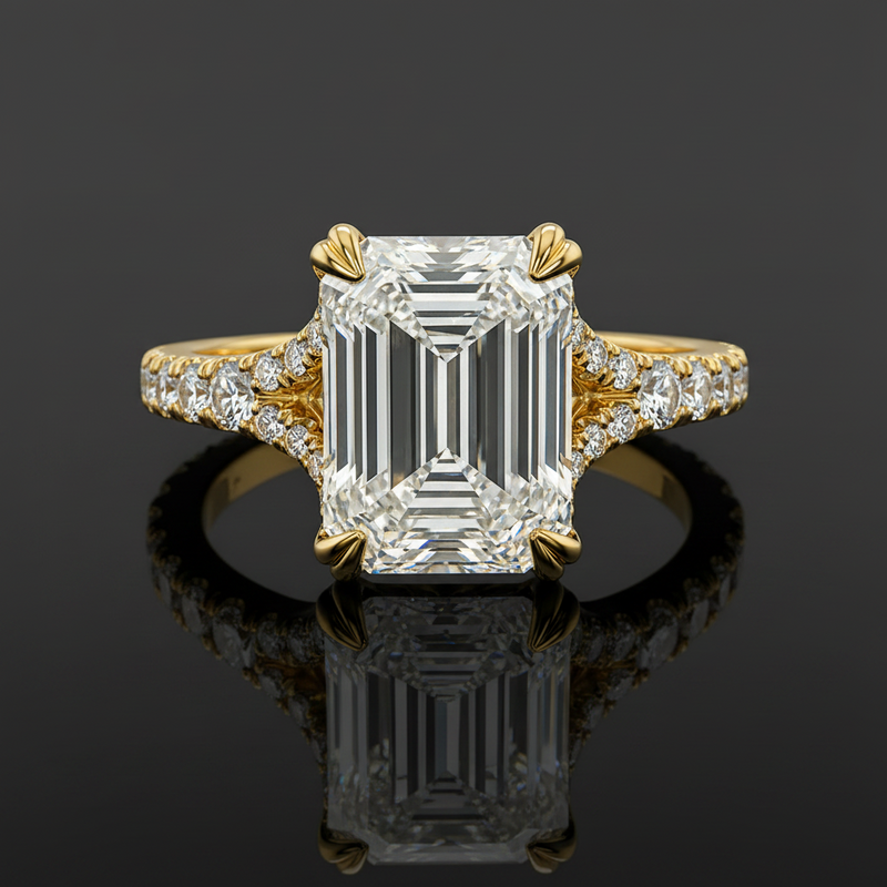Noble Emerald Diamond Engagement Ring 71621