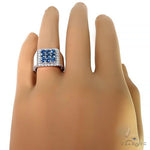 Ocean Blue 3x3 Sapphire Diamond Ring 67320 - Image 3