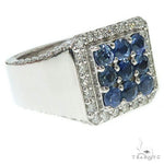Ocean Blue 3x3 Sapphire Diamond Ring 67320 - Image 4