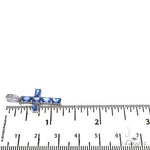 Ocean Blue Emerald Cut Sapphire Cross Pendant 67460 - Image 6