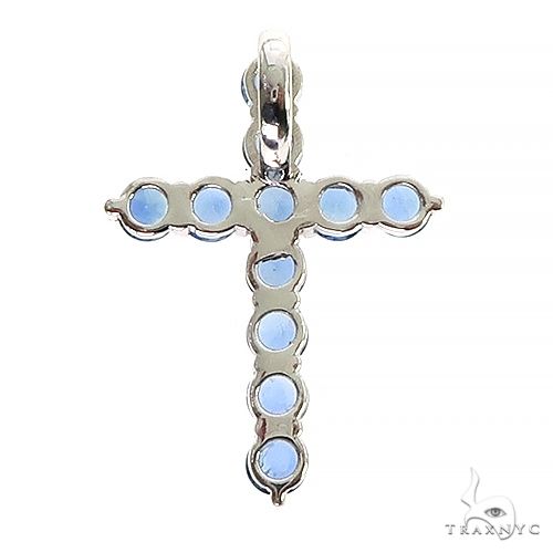 14K Gold Ocean Blue Sapphire Cross, photo 4 of 6