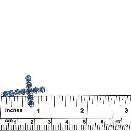 14K Gold Ocean Blue Sapphire Cross, photo 6 of 6