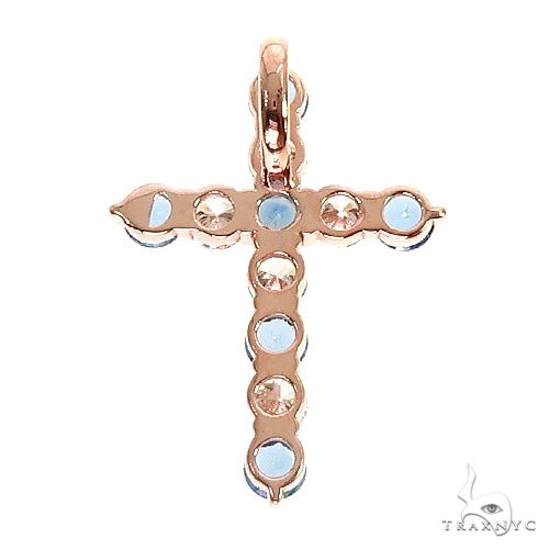 Ocean Blue Sapphire Diamond Cross 66992 - Image 5