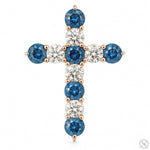 Ocean Blue Sapphire Diamond Cross 66992 - Image 1