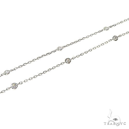 Ocean Blue Sapphire Flower Necklace 67233 - Image 4