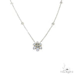 Ocean Blue Sapphire Flower Necklace 67233 - Image 5
