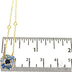 Ocean Blue Sapphire Flower Necklace 67219 - Image 5