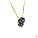 Ocean Blue Sapphire Flower Necklace 70429 - Image 2