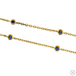 Ocean Blue Sapphire Flower Necklace 70429 - Image 5