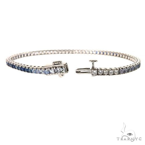 14K Gold Ocean Breeze Sapphire Tennis Bracelet, photo 2 of 7