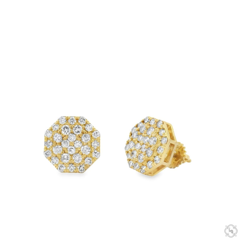 14K Gold OctaGlow Diamond Cluster Earrings, photo 4 of 8