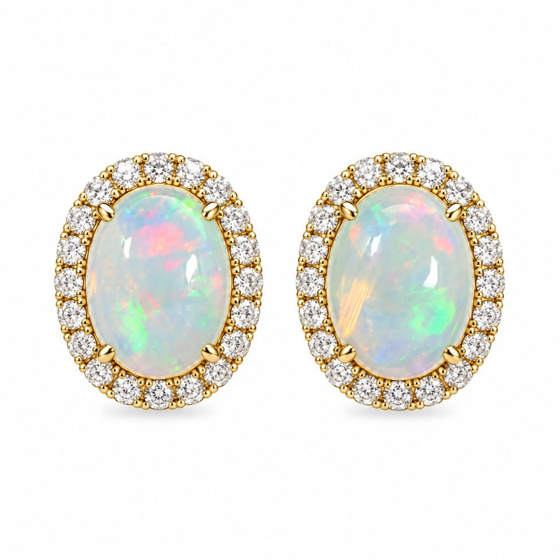 Opal & Diamond Earrings, view 2