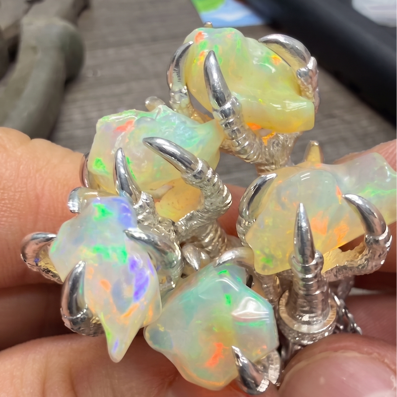 Limited Quantity Free Form Opal Eagle Claw Pendant 71296