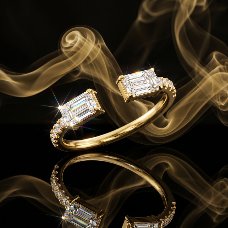 Open Emerald Elegance Ring 71609