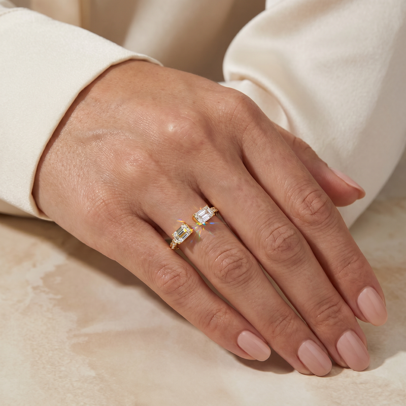 Open Emerald Elegance Ring 71609