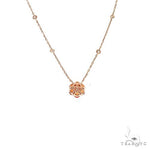Orange Sapphire Diamond Flower Necklace 67231 - Image 3