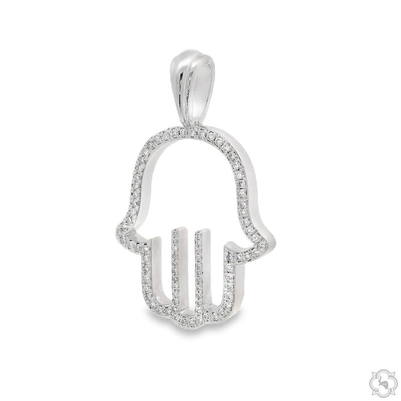 Outline Diamond Hamsa Pendant 70799 - Image 1