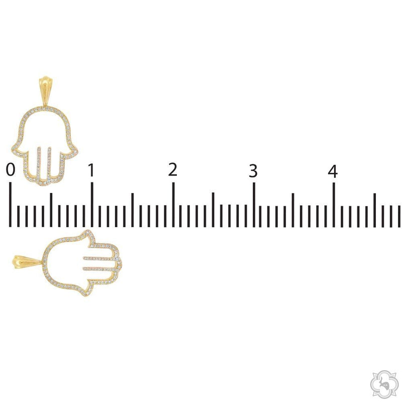 Outline Diamond Hamsa Pendant 70799 - Image 5