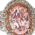 Oval Cut Fancy Pink Diamond Halo Engagement Ring 64567 - Image 3