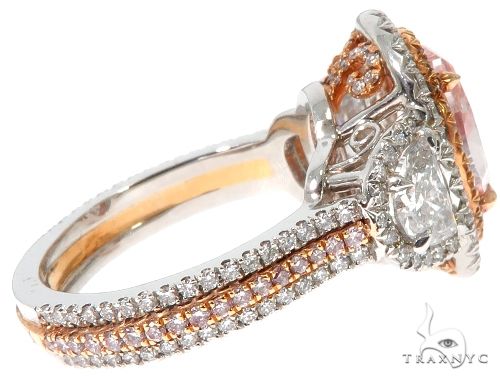 Oval Cut Fancy Pink Diamond Halo Engagement Ring 64567 - Image 6