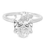 14k gold 3 ct lab grown oval solitaire engagement ring with hidden halo