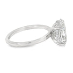 14k gold 3 ct lab grown oval solitaire engagement ring with hidden halo